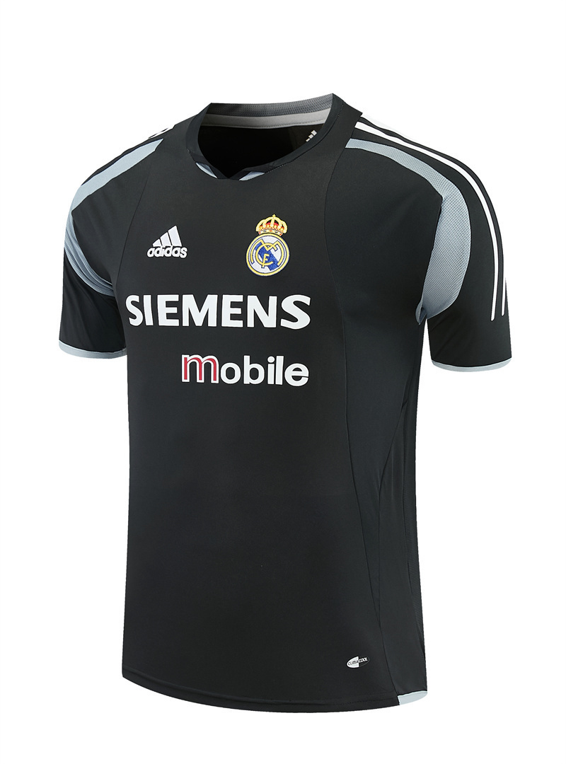 Mens Real Madrid Retro Short Training Black Jersey 2004/05 Mens Real Madrid Retro Short Training Black Jersey 2004/05