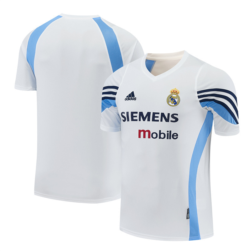 Mens Real Madrid Retro Short Training White Jersey 2003/04 Mens Real Madrid Retro Short Training White Jersey 2003/04