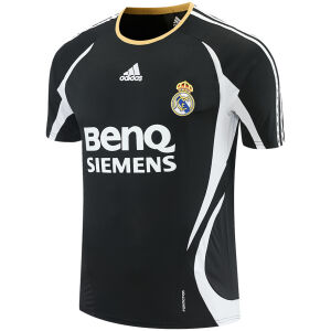 Mens Real Madrid Retro Short Training Black Jersey 2006/07