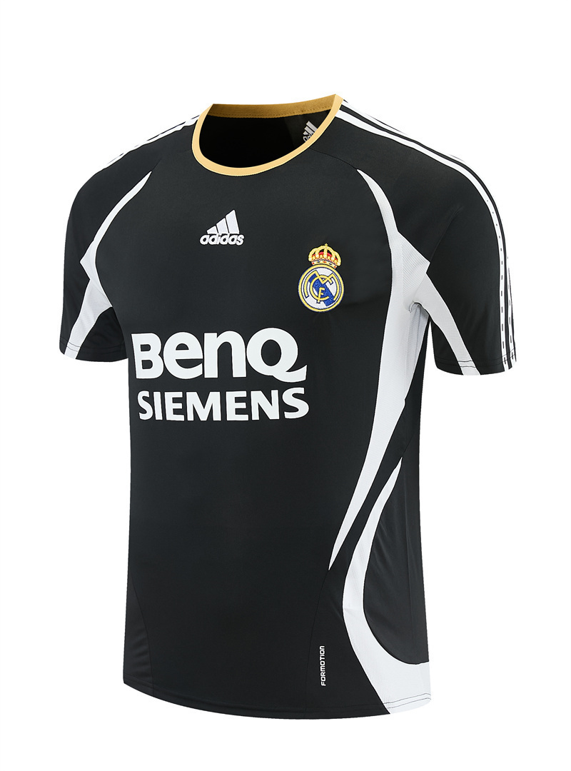 Mens Real Madrid Retro Short Training Black Jersey 2006/07 Mens Real Madrid Retro Short Training Black Jersey 2006/07