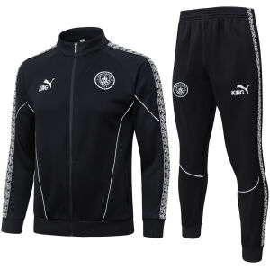 Mens Manchester City Jacket + Pants Training Suit Black 2025/26