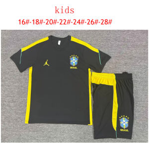 Kids Brazil Short Training Suit Jordan Black – Yellow 2026