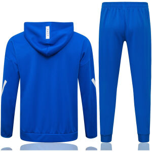 Mens Real Madrid Hoodie Jacket + Pants Training Suit Blue 2025/26