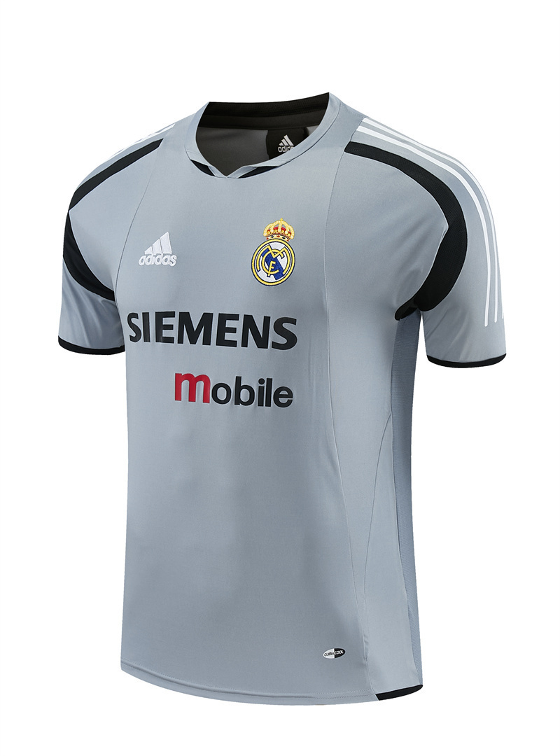 Mens Real Madrid Retro Short Training Grey Jersey 2004/05 Mens Real Madrid Retro Short Training Grey Jersey 2004/05