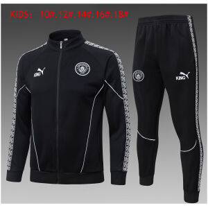 Kids Manchester City Jacket + Pants Suit Black 2025/26