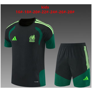 Kids Mexico Short Training Suit Black 2026