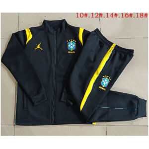 Kids Brazil Jacket + Pants Training Suit Black 2026