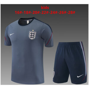 Kids England Short Training Suit Grey 2026 Kids England Short Training Suit Grey 2026