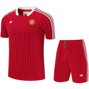 Mens Manchester United Short Training Suit Red 2025/26 Mens Manchester United Short Training Suit Red 2025/26