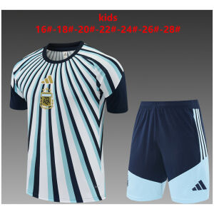 Kids Argentina Short Training Suit White 2026-jerseyio
