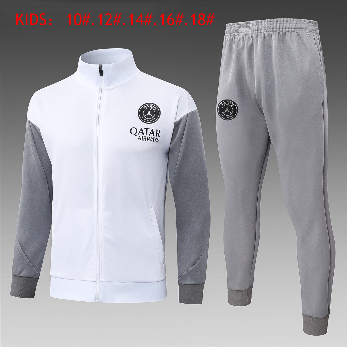 Kids PSG x Jordan Jacket + Pants Suit White 2026/27 Kids PSG x Jordan Jacket + Pants Suit White 2026/27