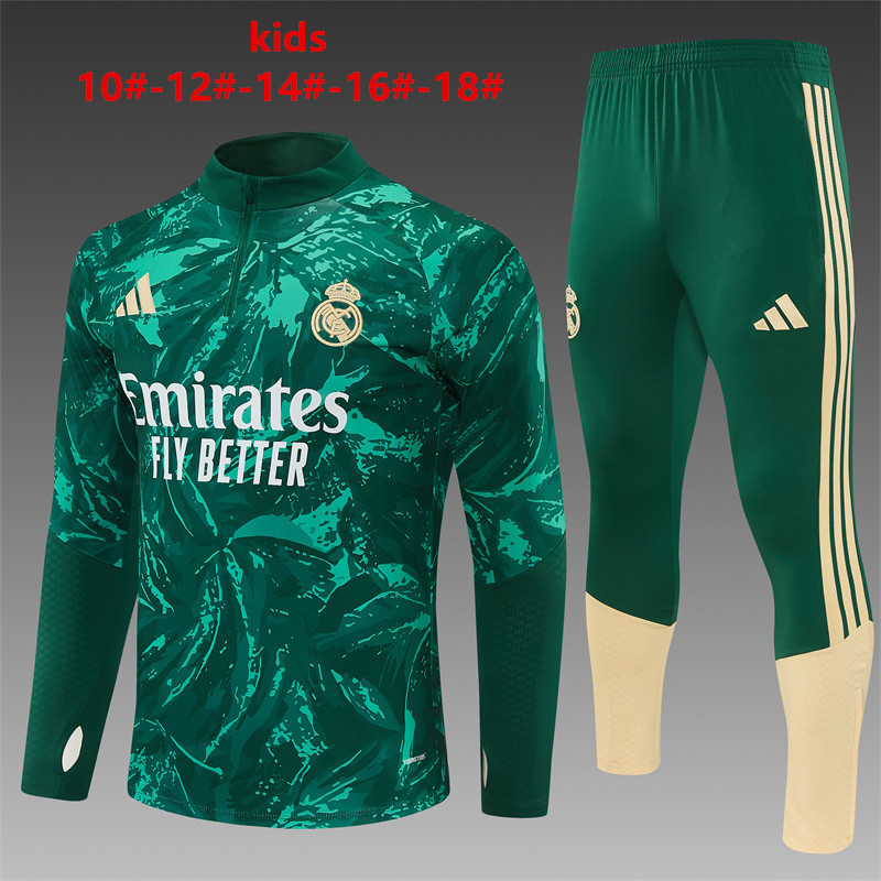 Kids Real Madrid Training Suit Green 2026/27 Kids Real Madrid Training Suit Green 2026/27