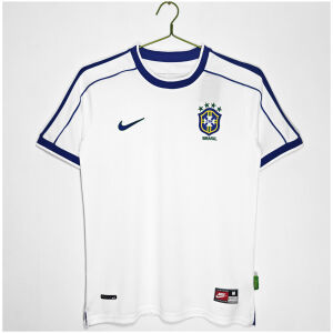 Mens Brazil Retro White Jersey 1998