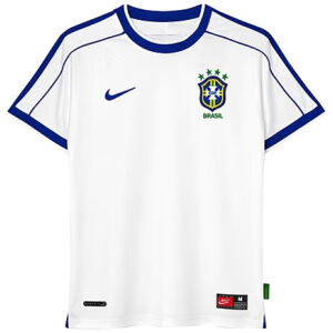 Mens Brazil Retro White Jersey 1998