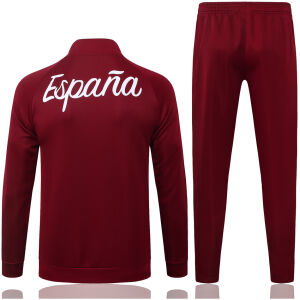 Mens Spain Jacket + Pants Training Suit Burgundy 2026-jerseyio