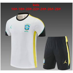 Kids Brazil Short Training Suit Jordan White 2026-jerseyio Kids Brazil Short Training Suit Jordan White 2026-jerseyio
