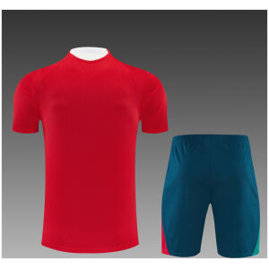 Kids Portugal Short Training Suit Red 2026-jerseyio