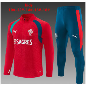 Kids Portugal Training Suit Red 2026-jerseyio