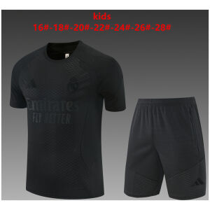 Kids Real Madrid Short Training Suit Black 2026/27-jerseyio