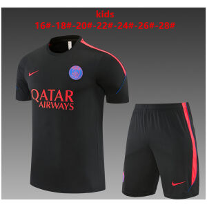 Kids PSG Short Training Suit Black 2026/27-jerseyio