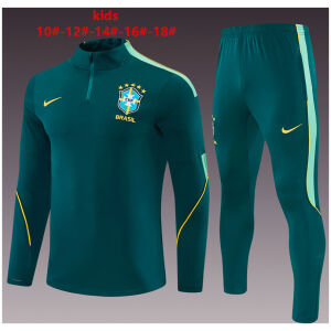 Kids Brazil Training Suit Dark Green 2026-jerseyio Kids Brazil Training Suit Dark Green 2026-jerseyio