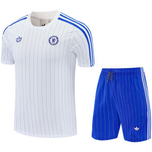 Mens Chelsea Short Training Suit White 2025/26-jerseyio