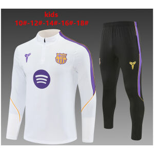 Kids Barcelona White Training Suit 2026/27