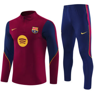 Mens Barcelona Training Suit Burgundy 2026/27-jerseyio