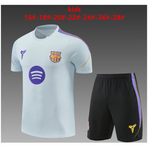 Kids Barcelona Short Light Grey Training Suit 2026/27