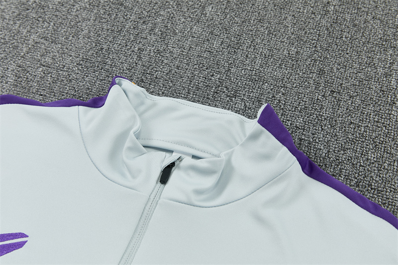 Mens Barcelona Training Suit Light Grey 2026/27 Mens Barcelona Training Suit Light Grey 2026/27 rear view of shirt and shorts