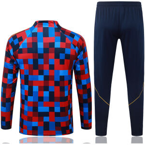 Mens Barcelona Training Suit Red – Blue 2026/27-jerseyio