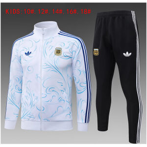 Kids Argentina White Jacket + Pants Training Suit 2026 Kids Argentina White Jacket + Pants Training Suit 2026