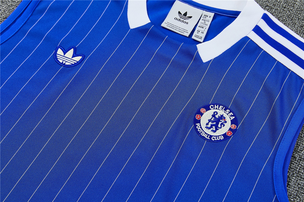 Mens Chelsea Singlet Suit Blue 2025/26 Mens Chelsea Singlet Suit Blue 2025/26 rear view of shirt and shorts