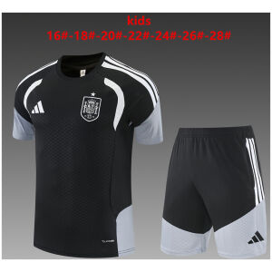 Kids Spain Short Training Suit Black 2026-jerseyio