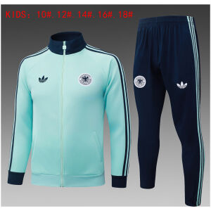 Kids Germany Jacket + Pants Training Suit Light Green 2026-jerseyio Kids Germany Jacket + Pants Training Suit Light Green 2026-jerseyio