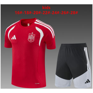 Kids Spain Short Training Suit Red 2026-jerseyio