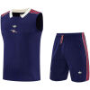 Mens Arsenal Royal Singlet Suit 2025/26 with navy pinstripes and white collar