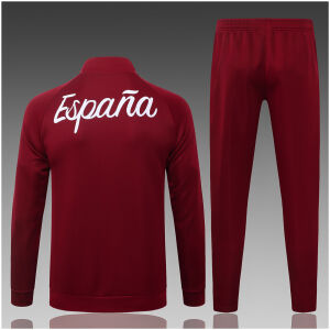 Kids Spain Jacket + Pants Training Suit Burgundy 2026-jerseyio