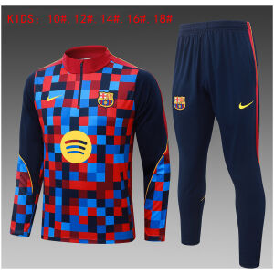 Kids Barcelona Training Suit Red – Blue 2026/27-jerseyio