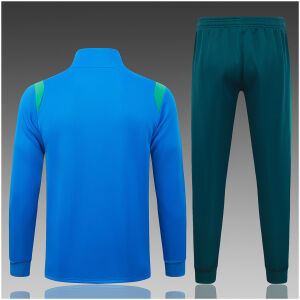 Kids Brazil Jacket + Pants Training Suit Blue 2026-jerseyio