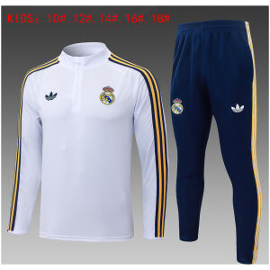 Kids Real Madrid Training Suit White 2026/27-jerseyio