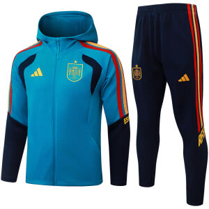 Mens Spain Aqua Blue Hoodie Jacket + Pants Training Suit 2026 Mens Spain Aqua Blue Hoodie Jacket + Pants Training Suit 2026