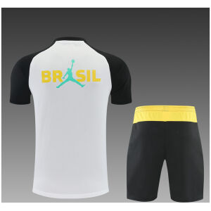 Kids Brazil Short Training Suit Jordan White 2026-jerseyio