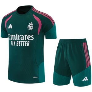 Mens Real Madrid Short Training Suit Dark Green 2026/27-jerseyio
