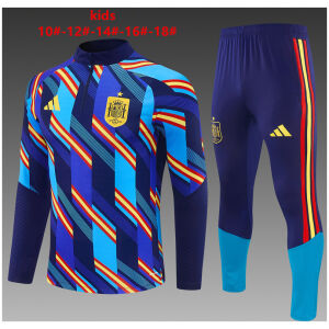 Kids Spain Training Suit Blue 2026-jerseyio