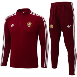 Mens Spain Training Suit Burgundy 2026-jerseyio