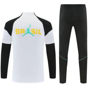 Mens Brazil x Jordan Training Suit White 2026-jerseyio