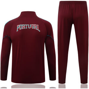 Mens Portugal Burgundy Training Suit 2026