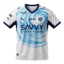 Mens Al-Hilal Jersey Home 2026/27 Mens Al-Hilal Jersey Home 2026/27 front view with cyan swirl pattern