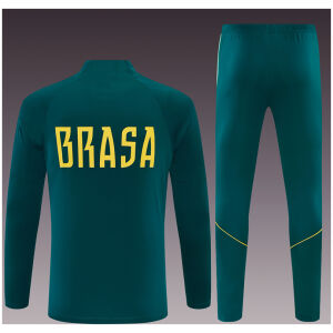 Kids Brazil Training Suit Dark Green 2026-jerseyio